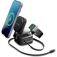 Cygnett MagStand 3-in1 Foldable Wireless Charger with Retractable Cable