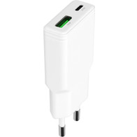Mobiparts GaN Wall Charger USB-C/USB-A 30W Flat White (with PD)
